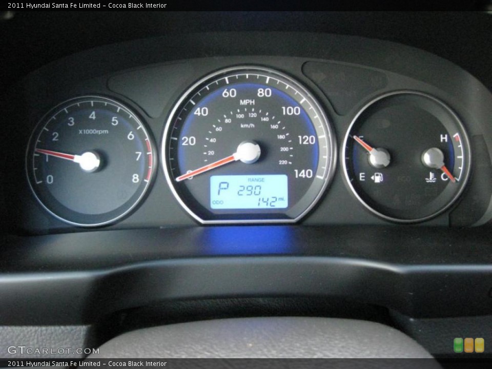 Cocoa Black Interior Gauges for the 2011 Hyundai Santa Fe Limited #42324459
