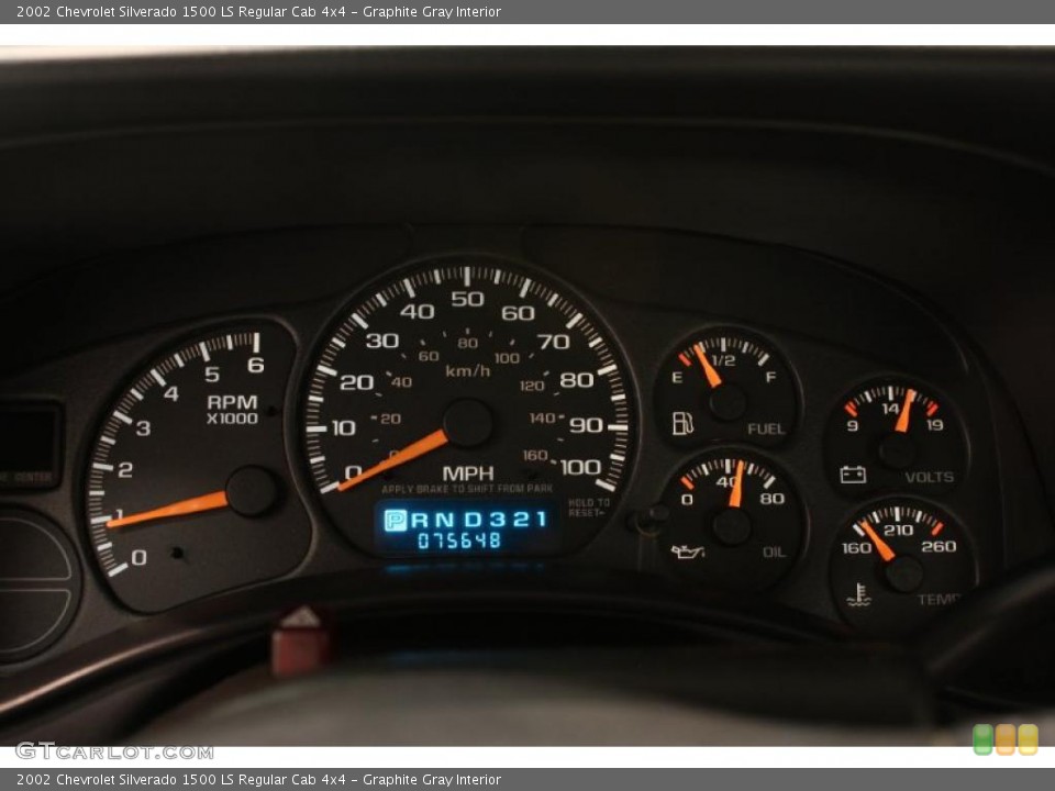 Graphite Gray Interior Gauges for the 2002 Chevrolet Silverado 1500 LS Regular Cab 4x4 #42336719