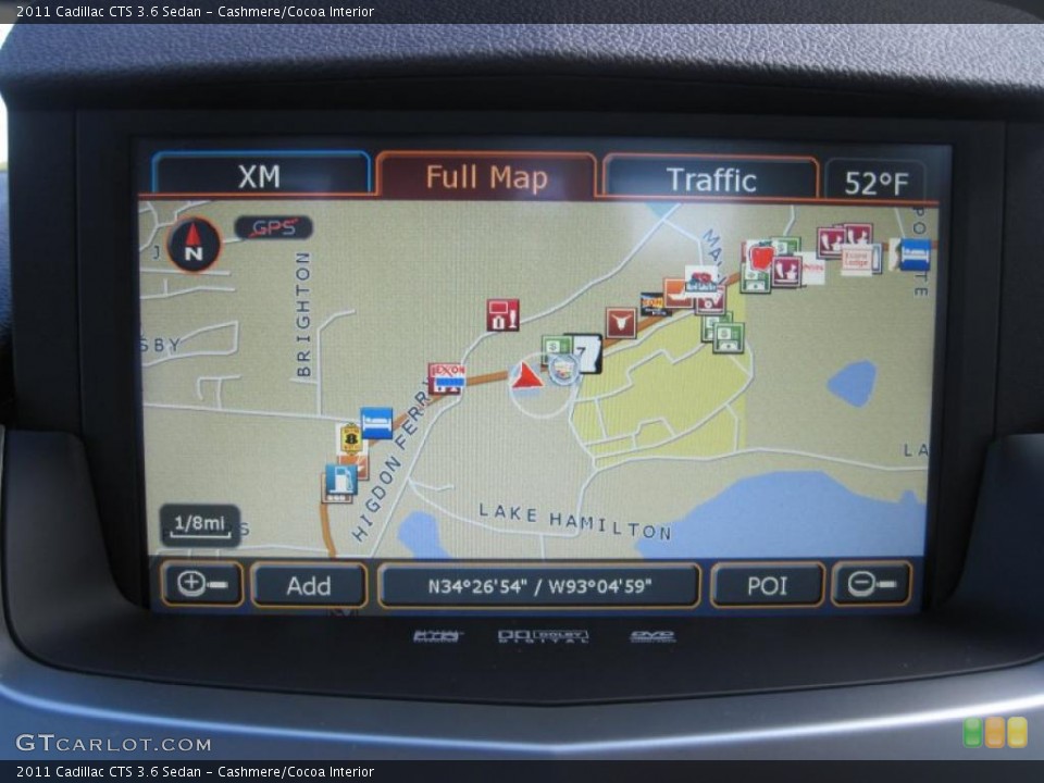 Cashmere/Cocoa Interior Navigation for the 2011 Cadillac CTS 3.6 Sedan #42337652