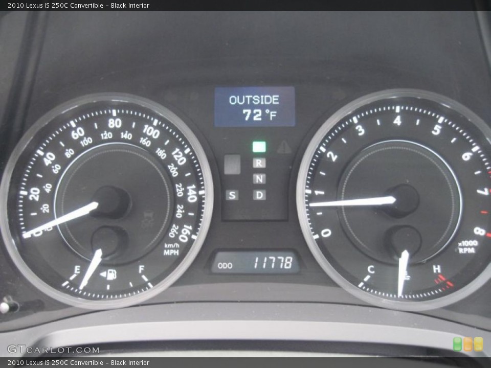 Black Interior Gauges for the 2010 Lexus IS 250C Convertible #42341092