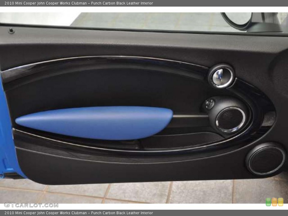 Punch Carbon Black Leather Interior Door Panel for the 2010 Mini Cooper John Cooper Works Clubman #42345900