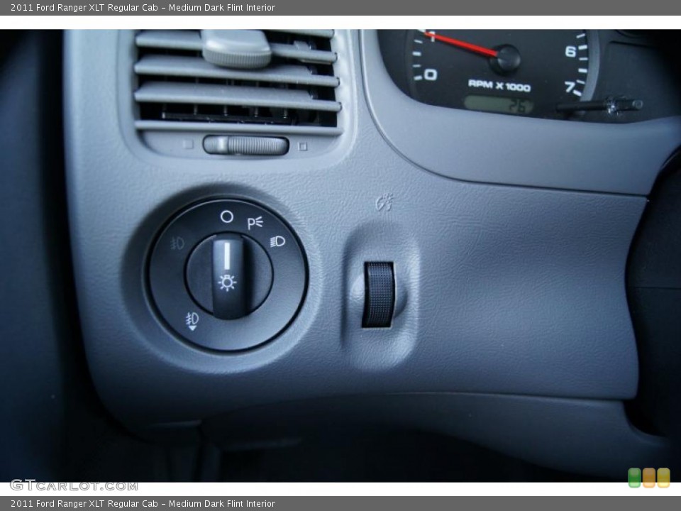 Medium Dark Flint Interior Controls for the 2011 Ford Ranger XLT Regular Cab #42345904