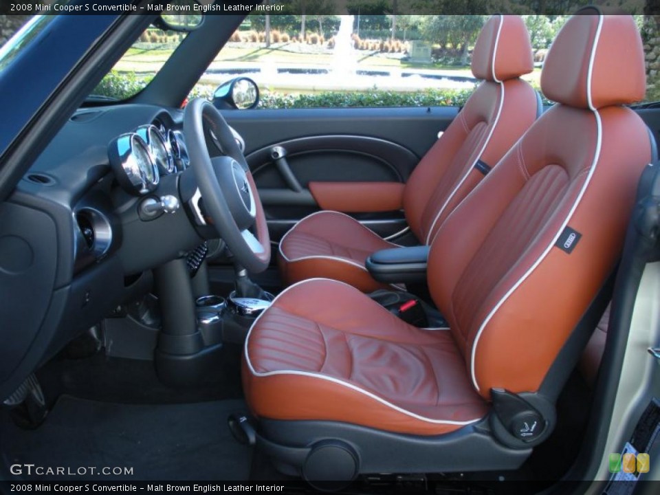 Malt Brown English Leather Interior Photo for the 2008 Mini Cooper S Convertible #42349248