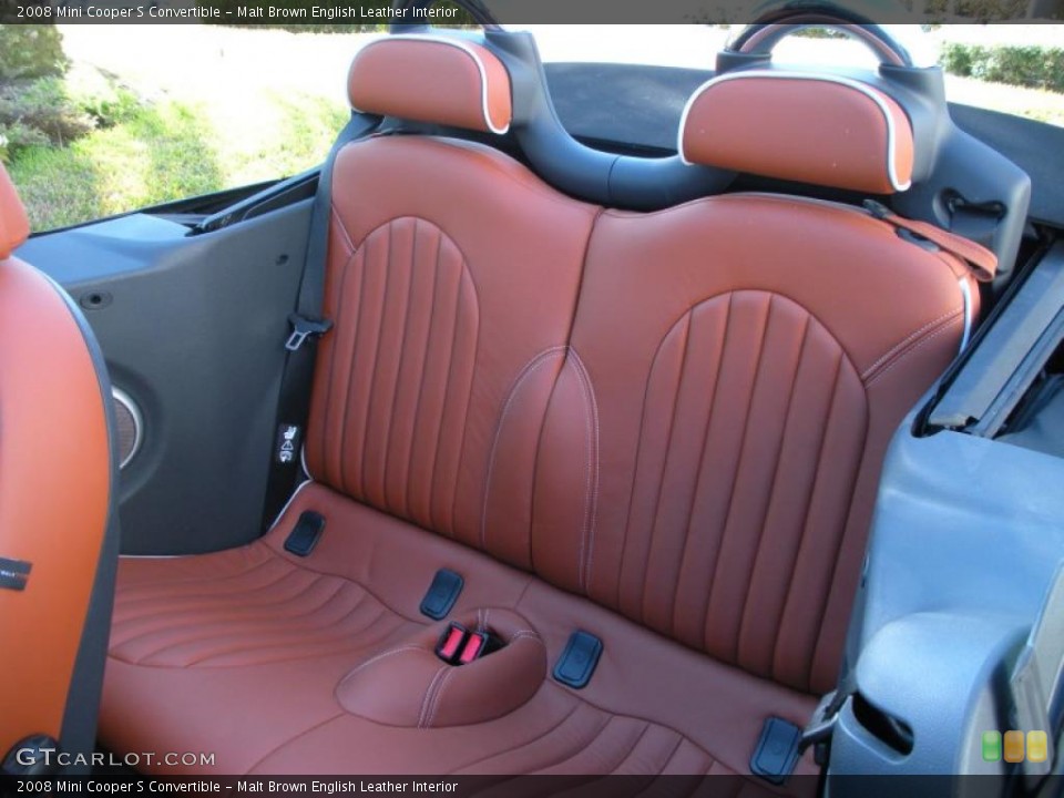 Malt Brown English Leather Interior Rear Seat for the 2008 Mini Cooper S Convertible #42349280