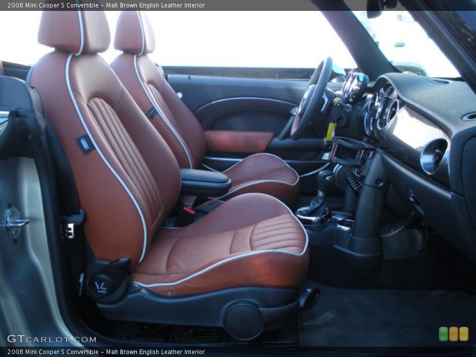 Malt Brown English Leather Interior Front Seat for the 2008 Mini Cooper S Convertible #42349296