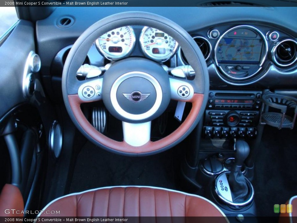 Malt Brown English Leather Interior Dashboard for the 2008 Mini Cooper S Convertible #42349356