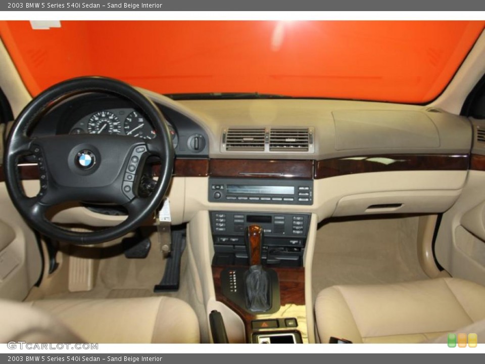 Sand Beige Interior Dashboard for the 2003 BMW 5 Series 540i Sedan #42356993