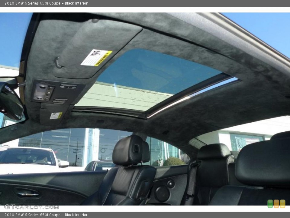 Black Interior Sunroof for the 2010 BMW 6 Series 650i Coupe #42360945