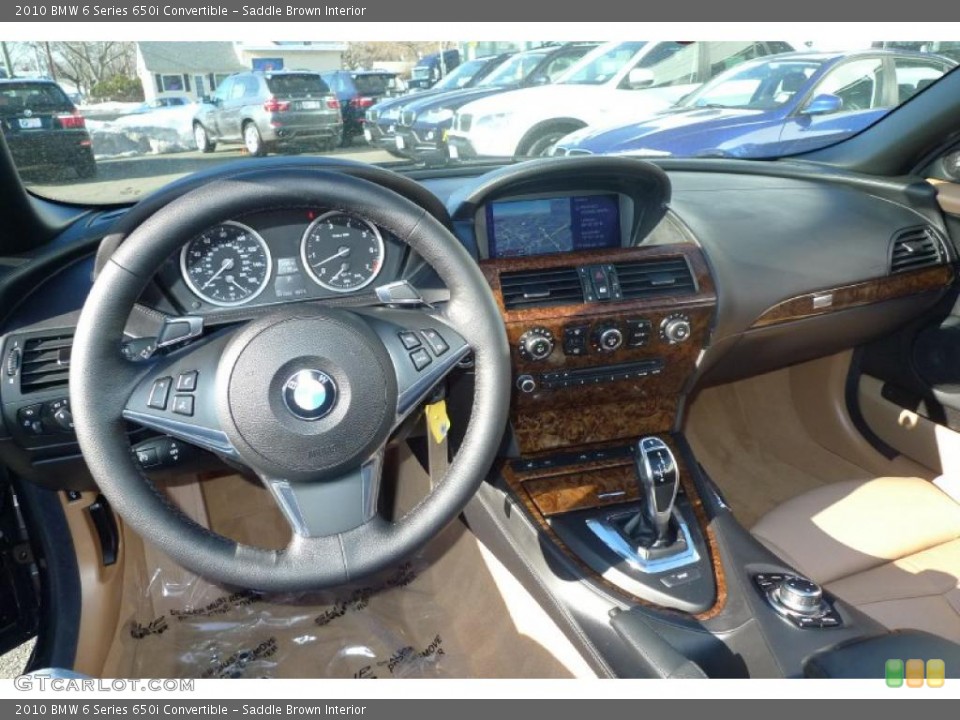 Saddle Brown Interior Dashboard for the 2010 BMW 6 Series 650i Convertible #42361754