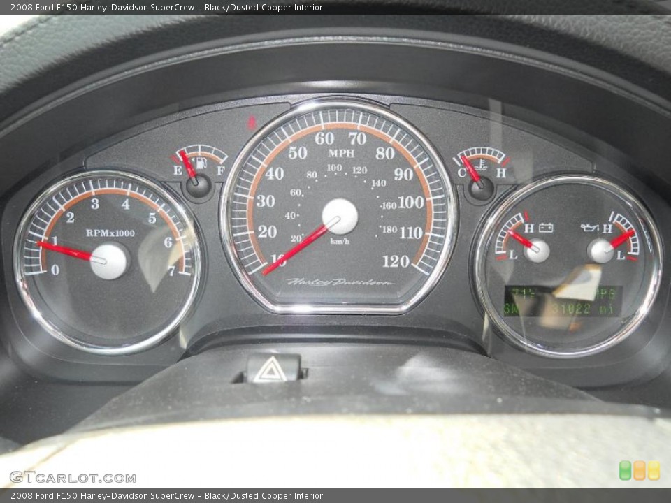 Black/Dusted Copper Interior Gauges for the 2008 Ford F150 Harley-Davidson SuperCrew #42368493