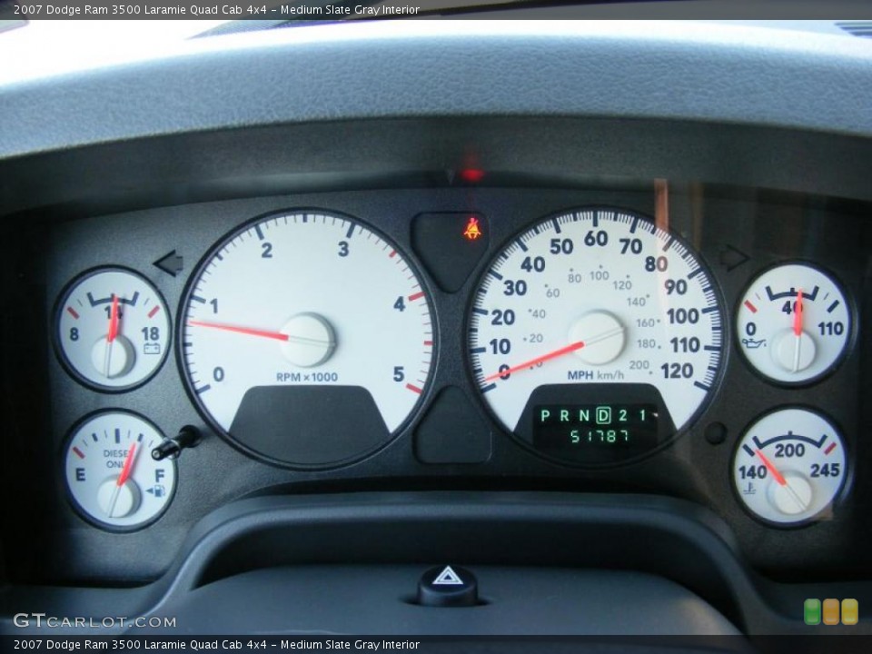 Medium Slate Gray Interior Gauges for the 2007 Dodge Ram 3500 Laramie Quad Cab 4x4 #42384927