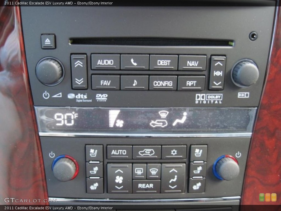 Ebony/Ebony Interior Controls for the 2011 Cadillac Escalade ESV Luxury AWD #42388515