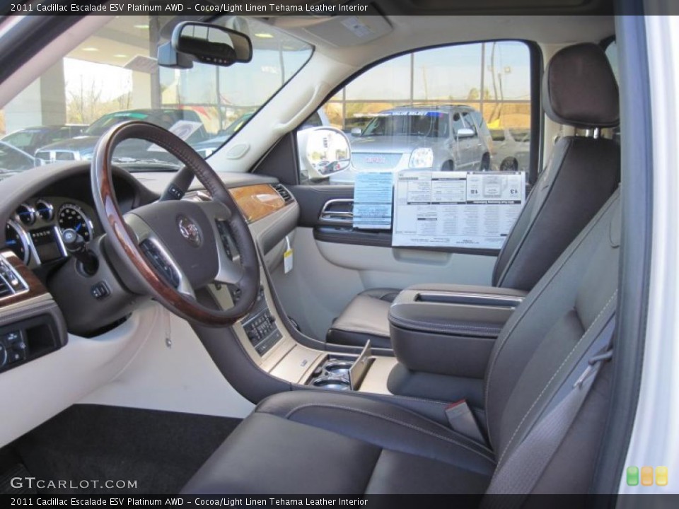 Cocoa/Light Linen Tehama Leather Interior Photo for the 2011 Cadillac Escalade ESV Platinum AWD #42388723