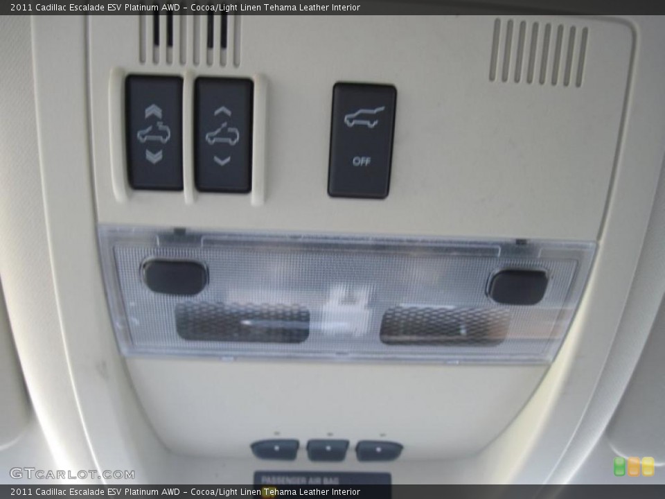 Cocoa/Light Linen Tehama Leather Interior Controls for the 2011 Cadillac Escalade ESV Platinum AWD #42388999