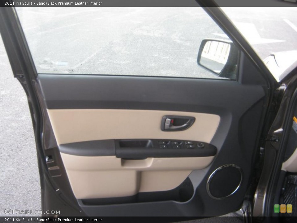 Sand/Black Premium Leather Interior Door Panel for the 2011 Kia Soul ! #42392655