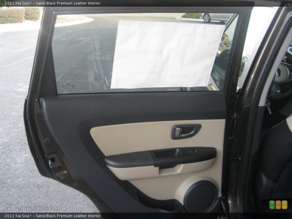 Sand/Black Premium Leather Interior Door Panel for the 2011 Kia Soul ! #42392691