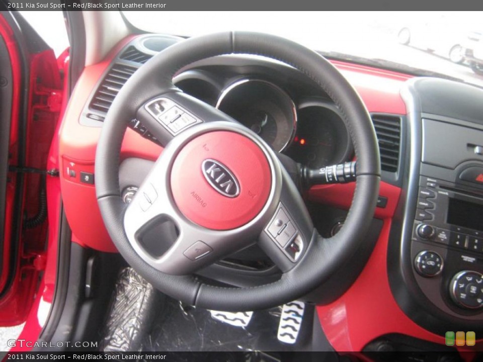 Red/Black Sport Leather Interior Photo for the 2011 Kia Soul Sport #42392975