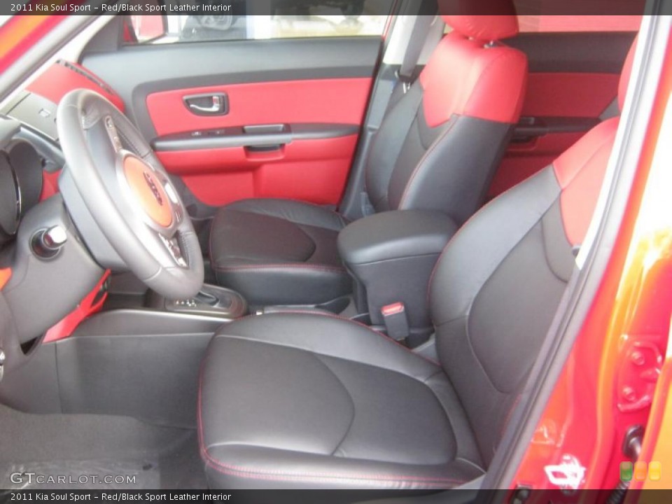 Red/Black Sport Leather Interior Photo for the 2011 Kia Soul Sport #42393039