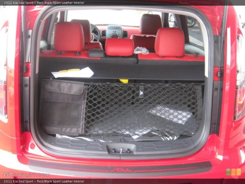 Red/Black Sport Leather Interior Trunk for the 2011 Kia Soul Sport #42393131