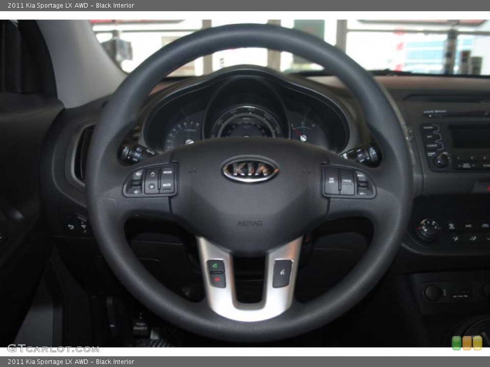 Black Interior Steering Wheel for the 2011 Kia Sportage LX AWD #42396935