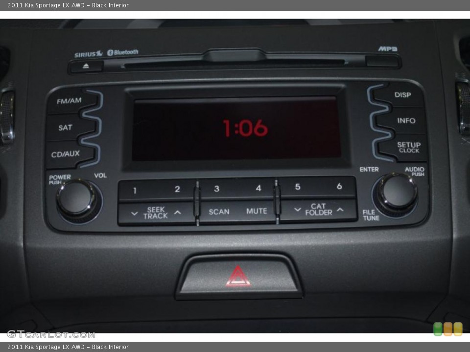 Black Interior Controls for the 2011 Kia Sportage LX AWD #42397031