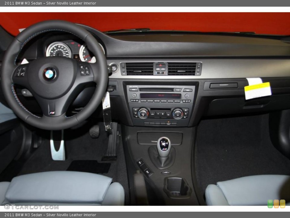 Silver Novillo Leather Interior Dashboard for the 2011 BMW M3 Sedan #42399319