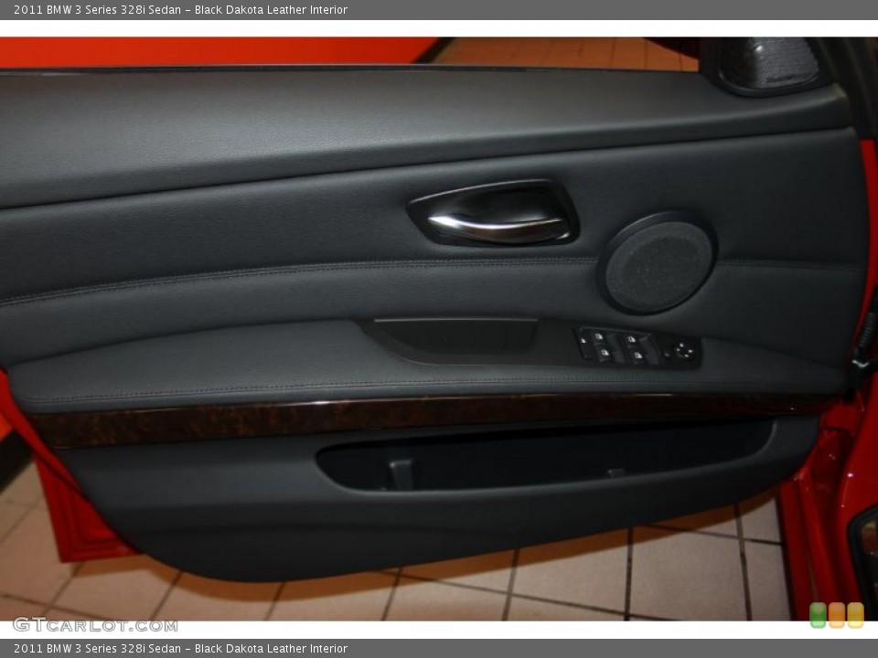 Black Dakota Leather Interior Door Panel for the 2011 BMW 3 Series 328i Sedan #42399911