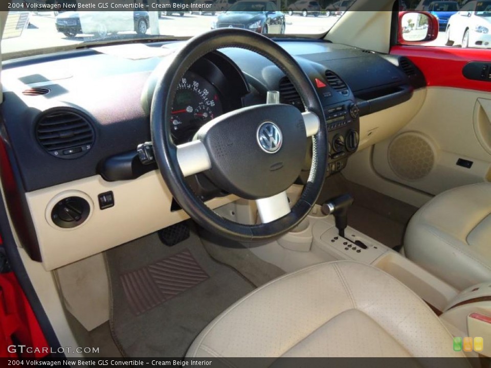 Cream Beige Interior Dashboard for the 2004 Volkswagen New Beetle GLS Convertible #42400711