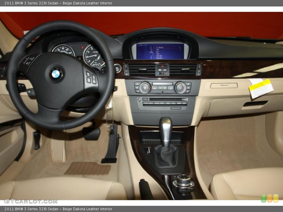 Beige Dakota Leather Interior Dashboard for the 2011 BMW 3 Series 328i Sedan #42401191