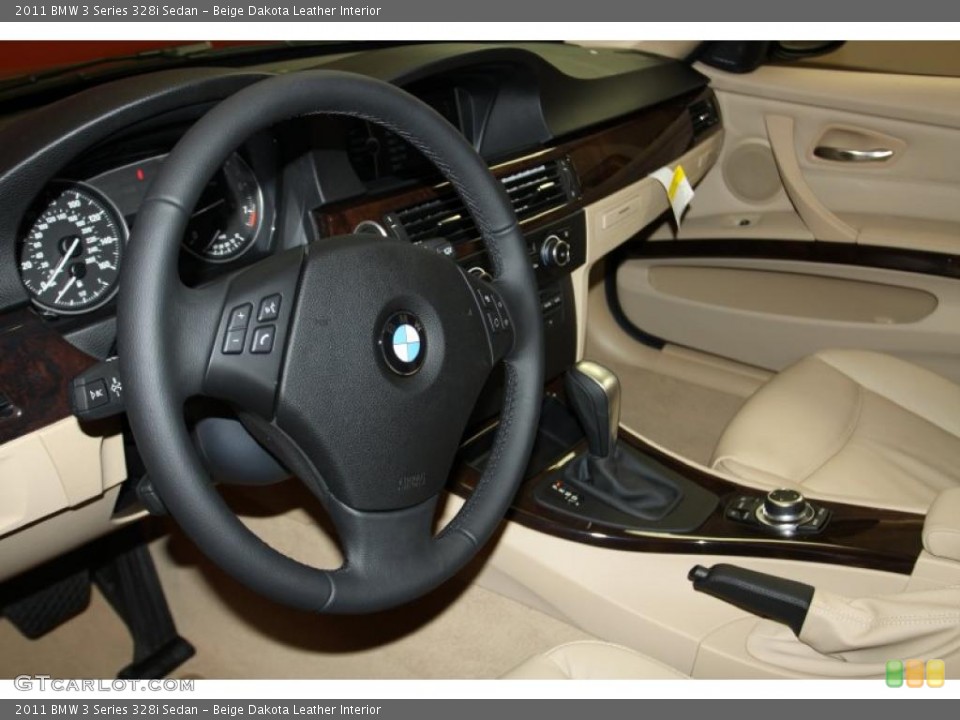 Beige Dakota Leather Interior Dashboard for the 2011 BMW 3 Series 328i Sedan #42401323