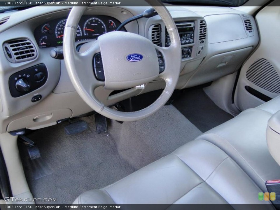 Medium Parchment Beige Interior Prime Interior for the 2003 Ford F150 Lariat SuperCab #42402723