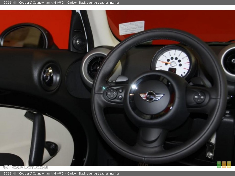 Carbon Black Lounge Leather Interior Steering Wheel for the 2011 Mini Cooper S Countryman All4 AWD #42404763
