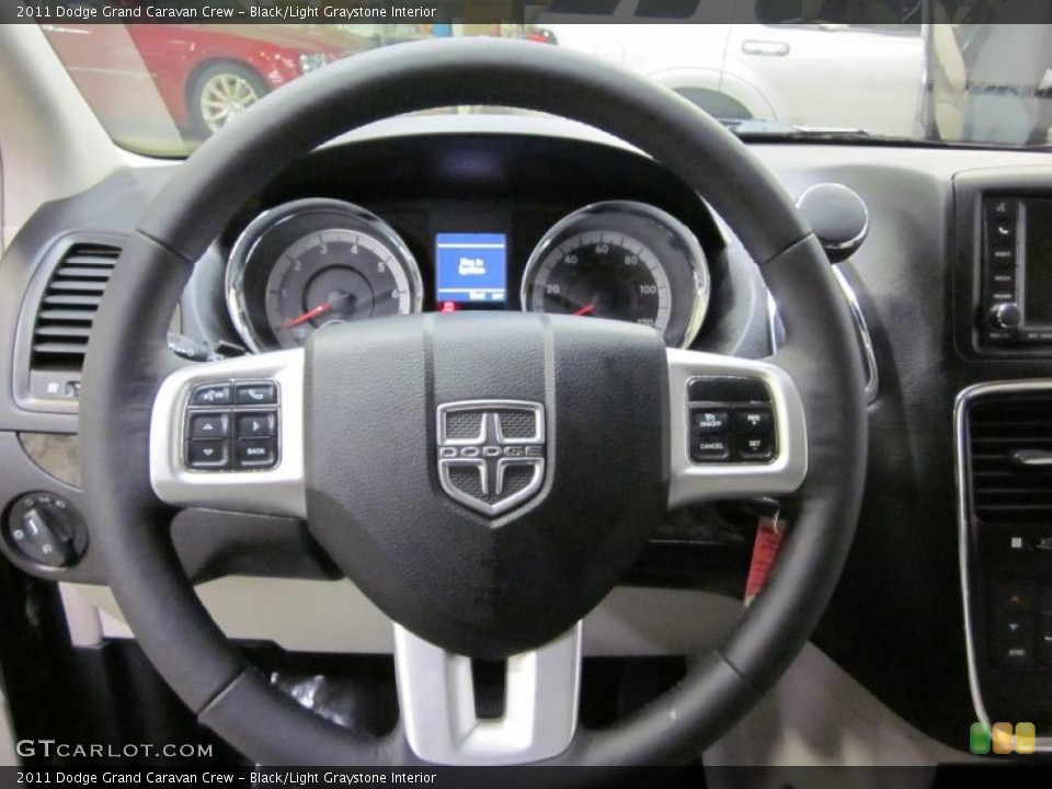 Black/Light Graystone Interior Steering Wheel for the 2011 Dodge Grand Caravan Crew #42407231