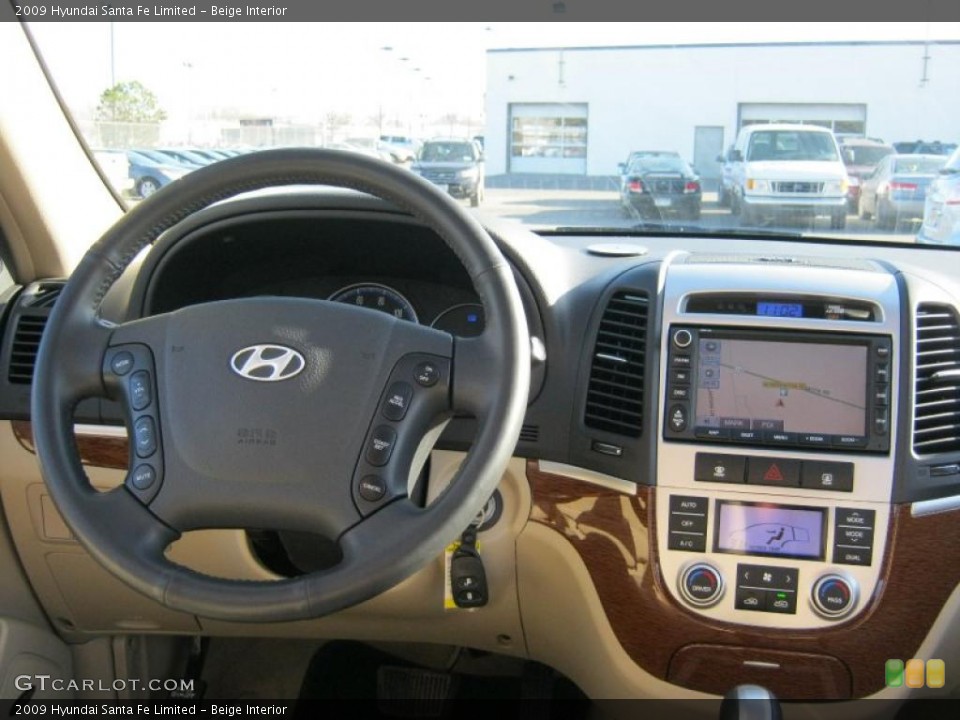 Beige Interior Dashboard for the 2009 Hyundai Santa Fe Limited #42410952