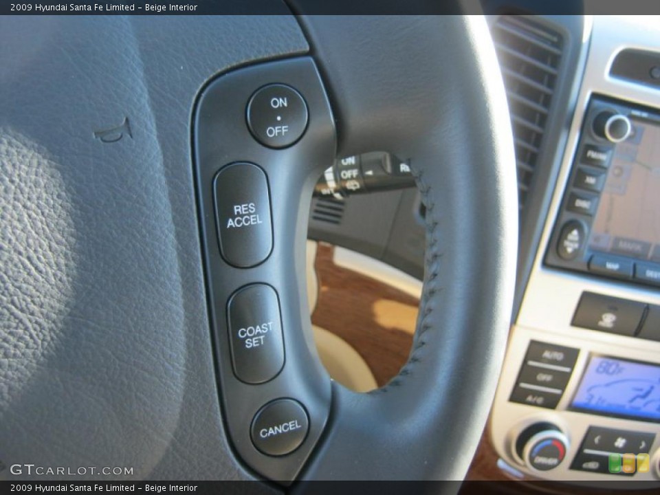 Beige Interior Controls for the 2009 Hyundai Santa Fe Limited #42411072