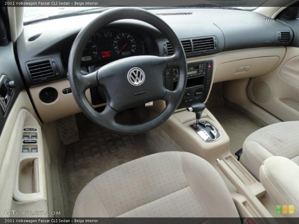 Beige Interior Prime Interior for the 2001 Volkswagen Passat GLS Sedan #42413788