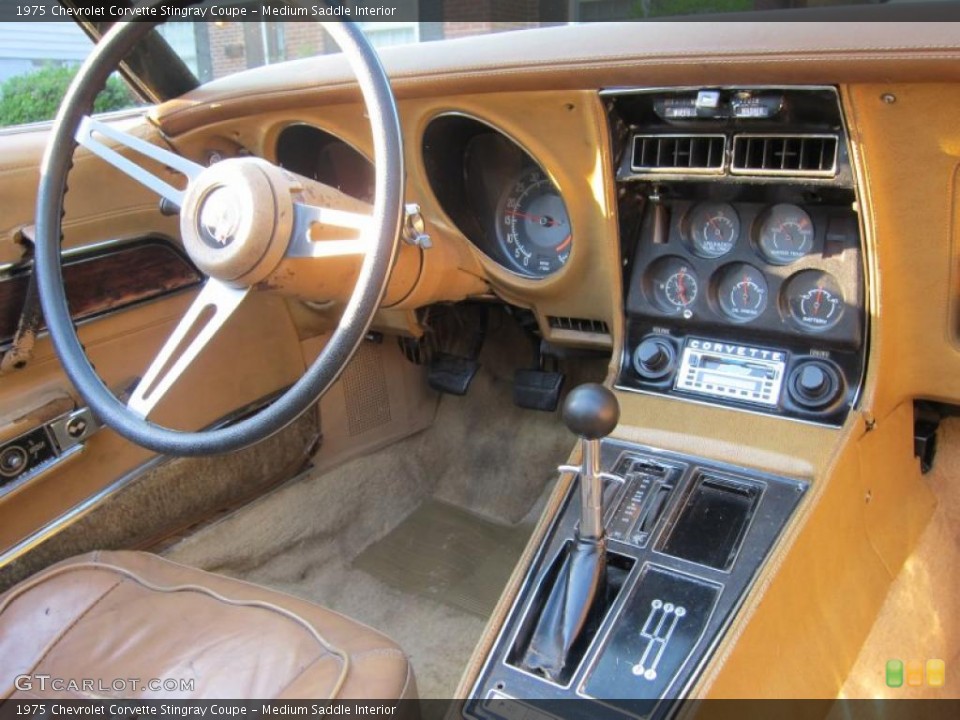 Medium Saddle Interior Dashboard for the 1975 Chevrolet Corvette Stingray Coupe #42415548