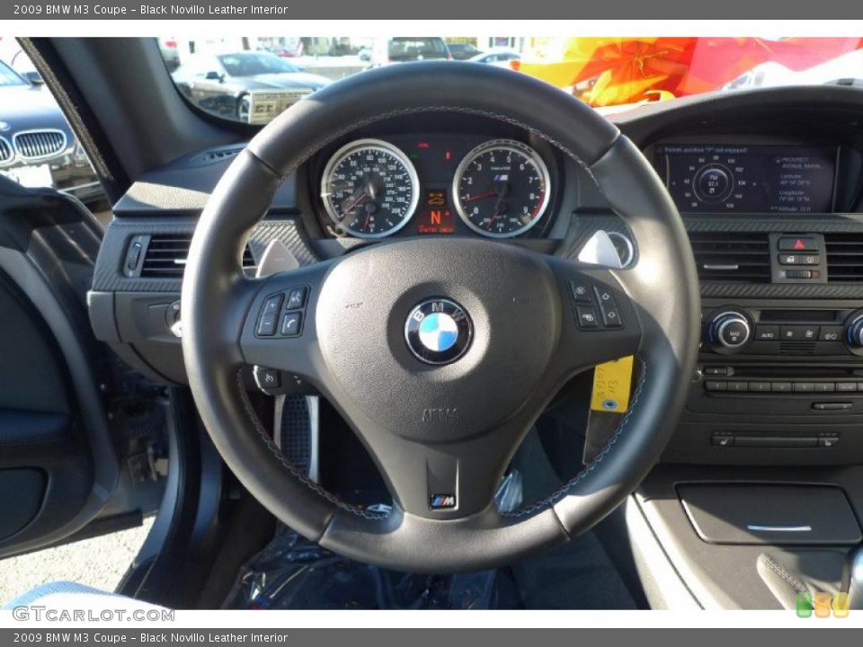 Black Novillo Leather Interior Steering Wheel for the 2009 BMW M3 Coupe #42422340