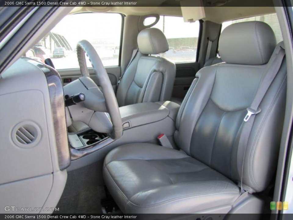 Stone Gray leather Interior Photo for the 2006 GMC Sierra 1500 Denali Crew Cab 4WD #42430092