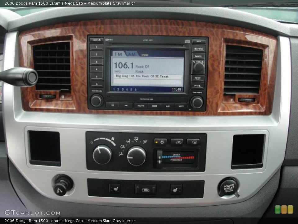 Medium Slate Gray Interior Controls for the 2006 Dodge Ram 1500 Laramie Mega Cab #42432160