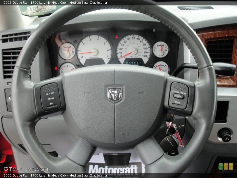Medium Slate Gray Interior Steering Wheel for the 2006 Dodge Ram 1500 Laramie Mega Cab #42432212