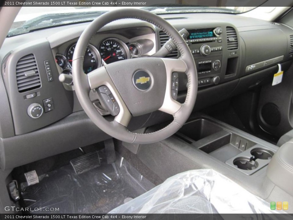 Ebony Interior Dashboard for the 2011 Chevrolet Silverado 1500 LT Texas Edition Crew Cab 4x4 #42433736