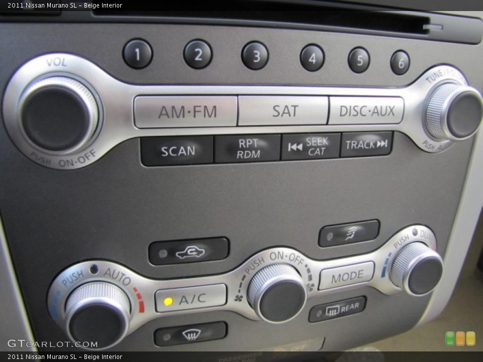 Beige Interior Controls for the 2011 Nissan Murano SL #42438724