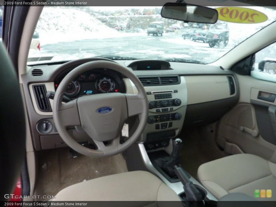 Medium Stone Interior Prime Interior for the 2009 Ford Focus S Sedan #42450819