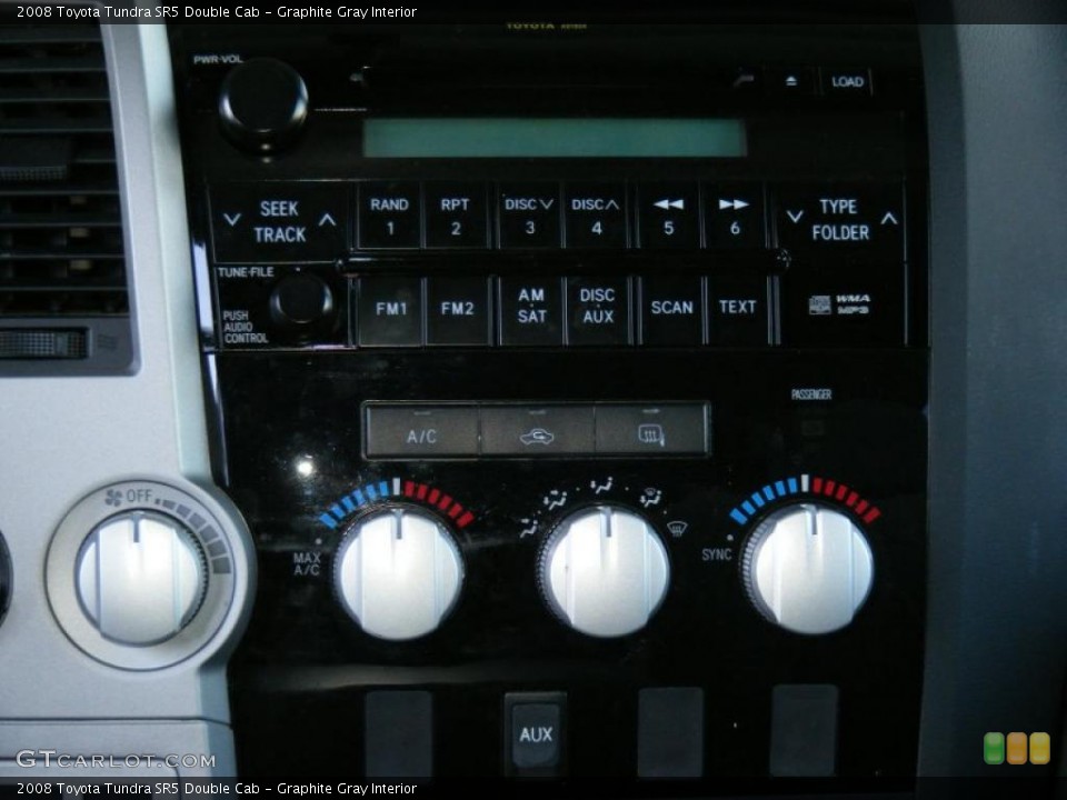 Graphite Gray Interior Controls for the 2008 Toyota Tundra SR5 Double Cab #42451159