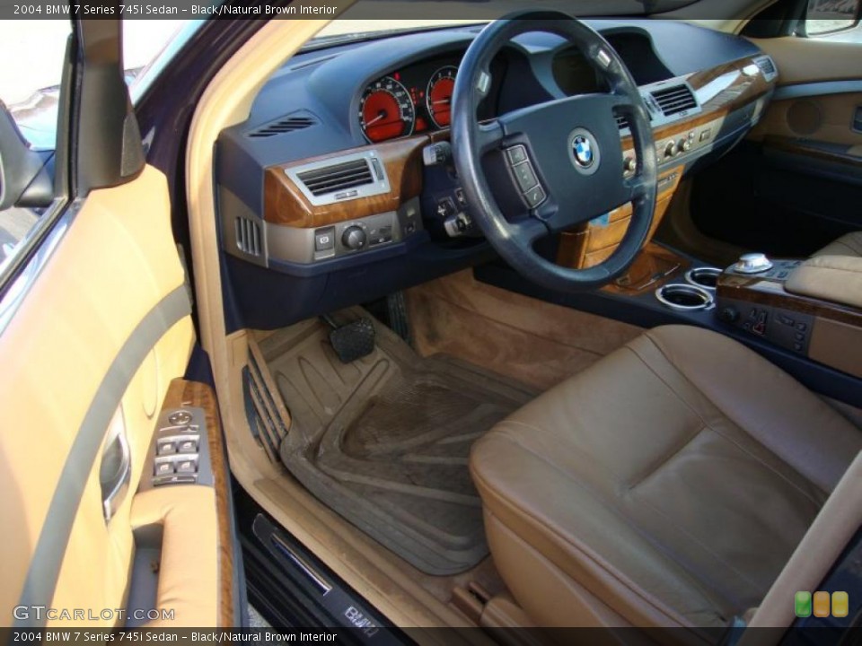 Black/Natural Brown Interior Prime Interior for the 2004 BMW 7 Series 745i Sedan #42457203