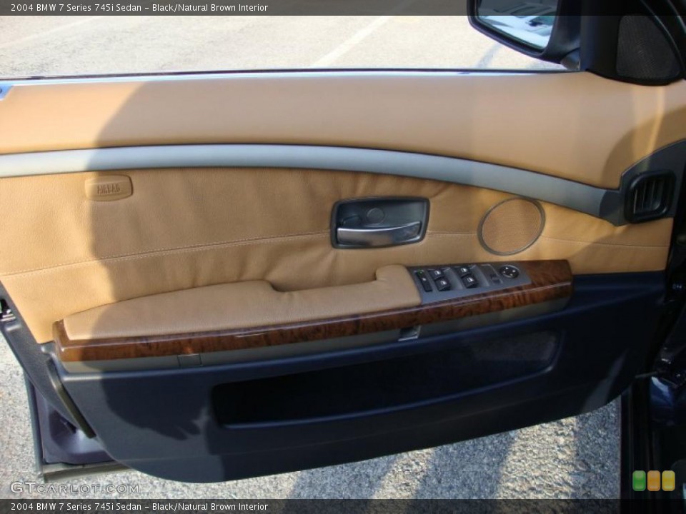 Black/Natural Brown Interior Door Panel for the 2004 BMW 7 Series 745i Sedan #42457219
