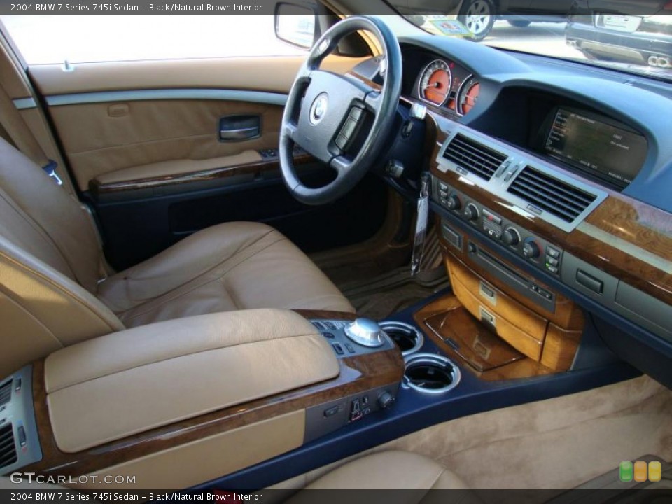 Black/Natural Brown Interior Photo for the 2004 BMW 7 Series 745i Sedan #42457319