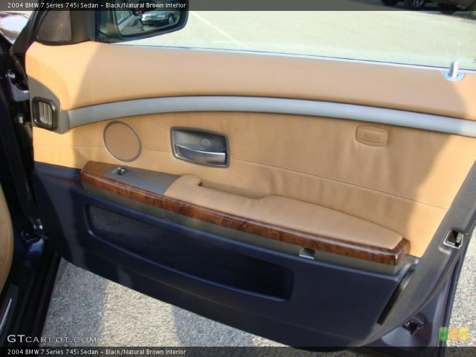 Black/Natural Brown Interior Door Panel for the 2004 BMW 7 Series 745i Sedan #42457375