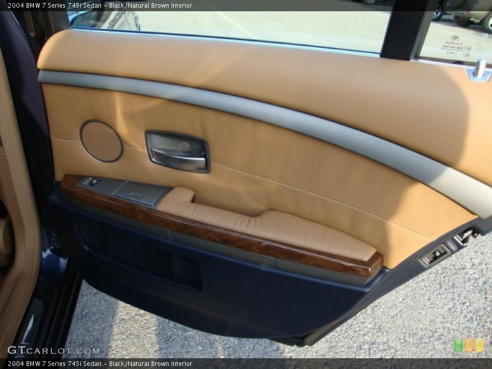 Black/Natural Brown Interior Door Panel for the 2004 BMW 7 Series 745i Sedan #42457407